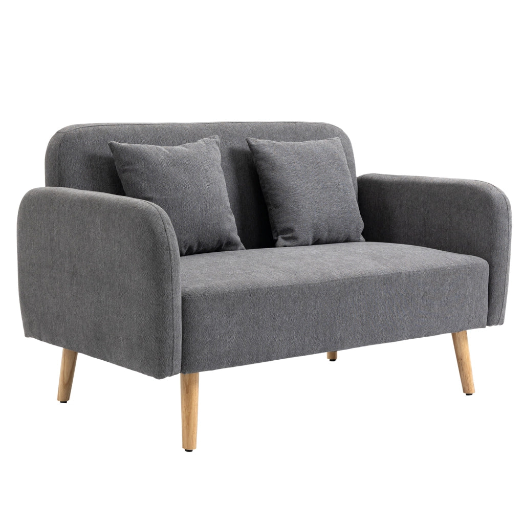 Divano 2 posti in velluto grigio ¨C zephmum ¨C 130x70x80 cm