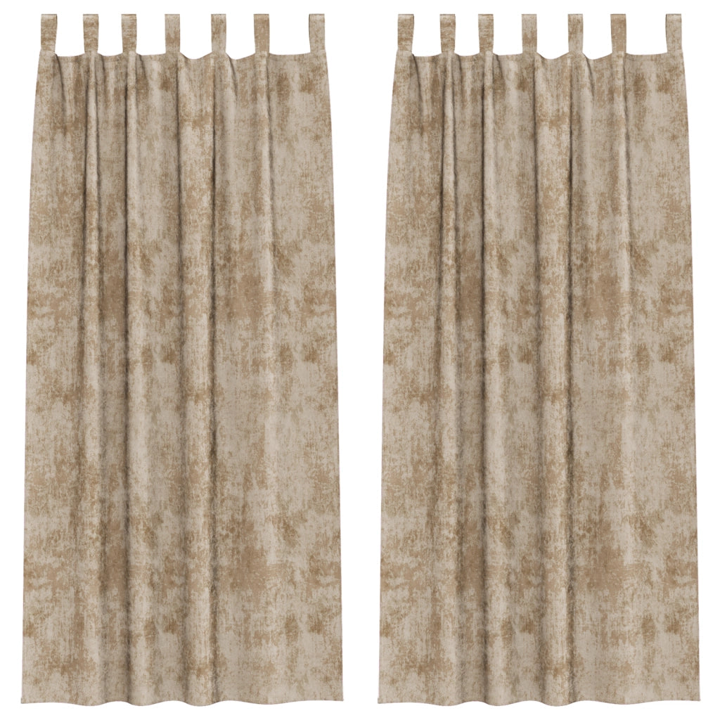Tende in velluto 2 pz con bottoni Champagne 245x140 cm