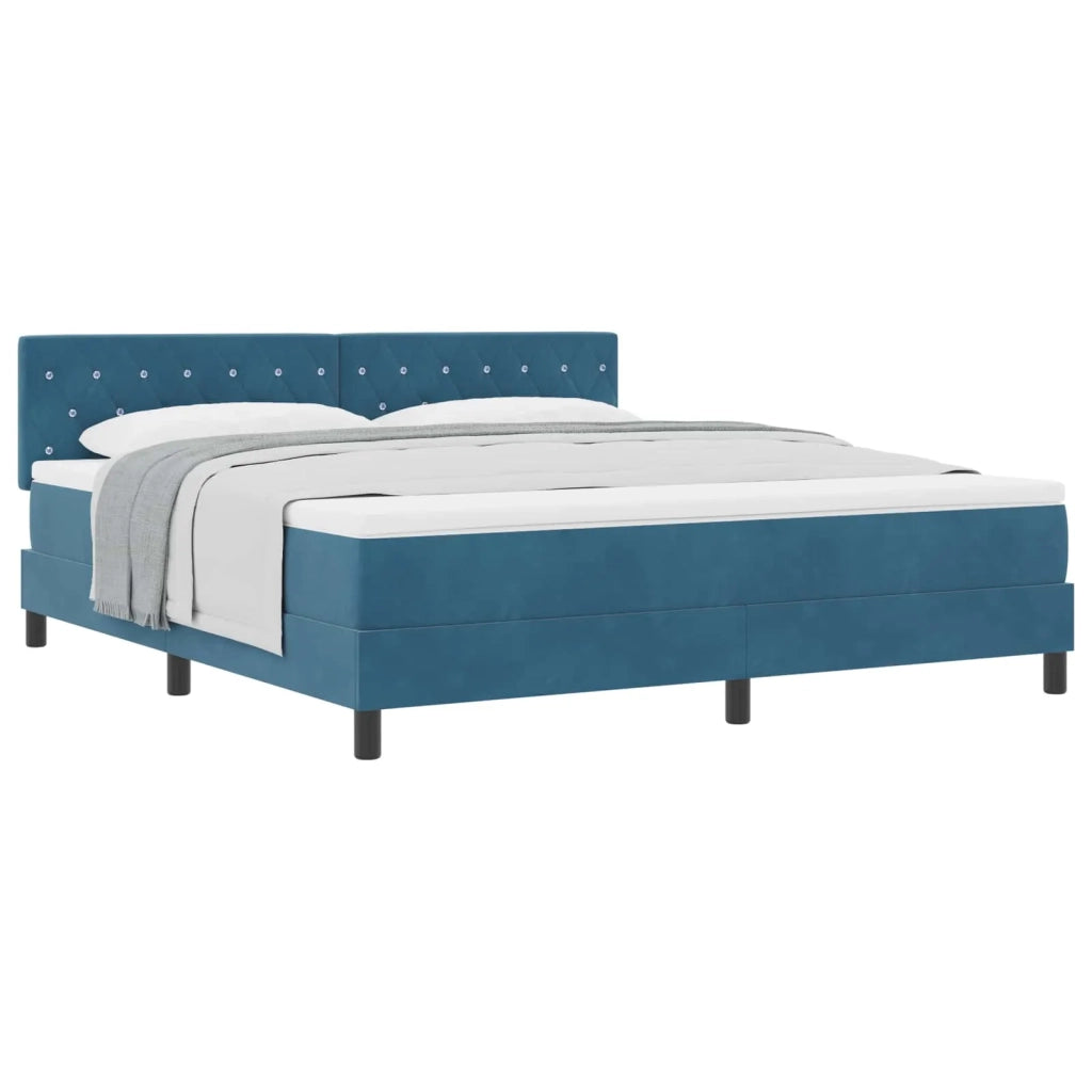 Letto a molle con materasso Blu Scuro 180 x 200 cm Velluto 3339126