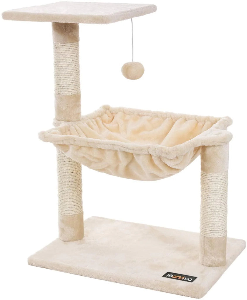 Albero per gatti con palo per graffiare scomparti e colonne rinforzate 70 cm beige 12_0000155
