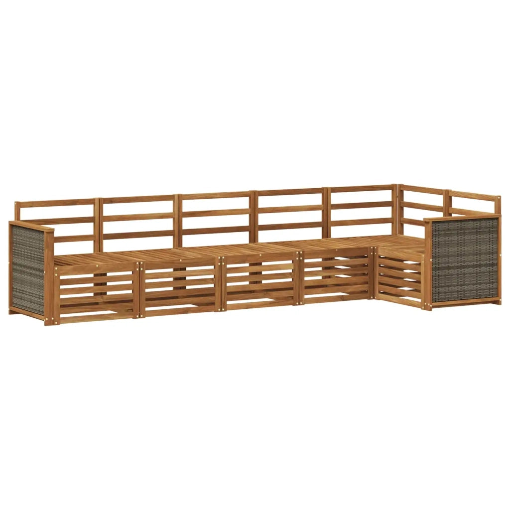 Set divano sezionale 5 pcs Naturale Legno di Acacia Massello