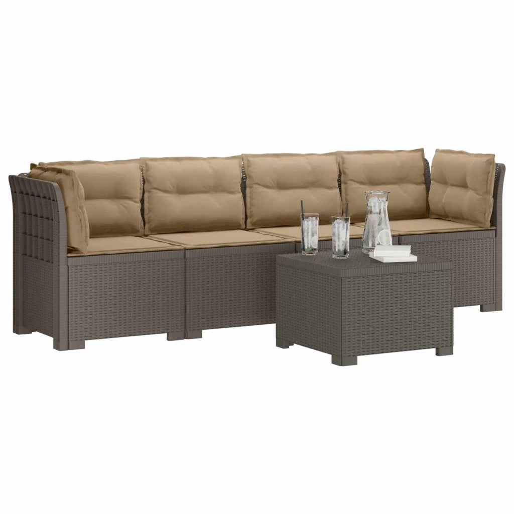 Divano da Giardino a 4 Posti con Cuscini in Stile Rattan PP 3443884