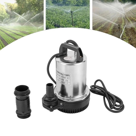 Pompa di acqua usata e pulita - Compatta pompa di acqua usata - Finestratura in acciaio inossidabile - Potente e duraturo - 50 L/min - 12V - 160W