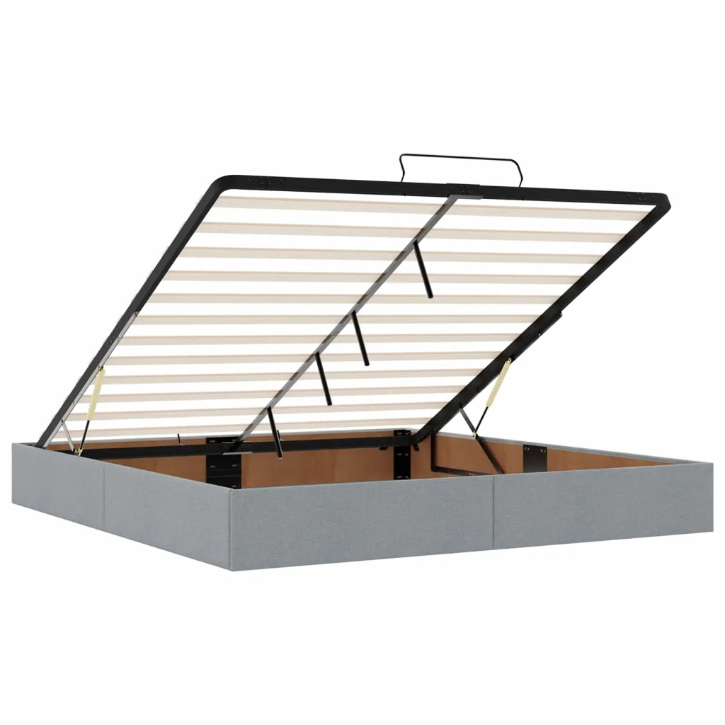 Letto ottomano con materasso Grigio Chiaro 180 x 200 cm Tessuto 3457508