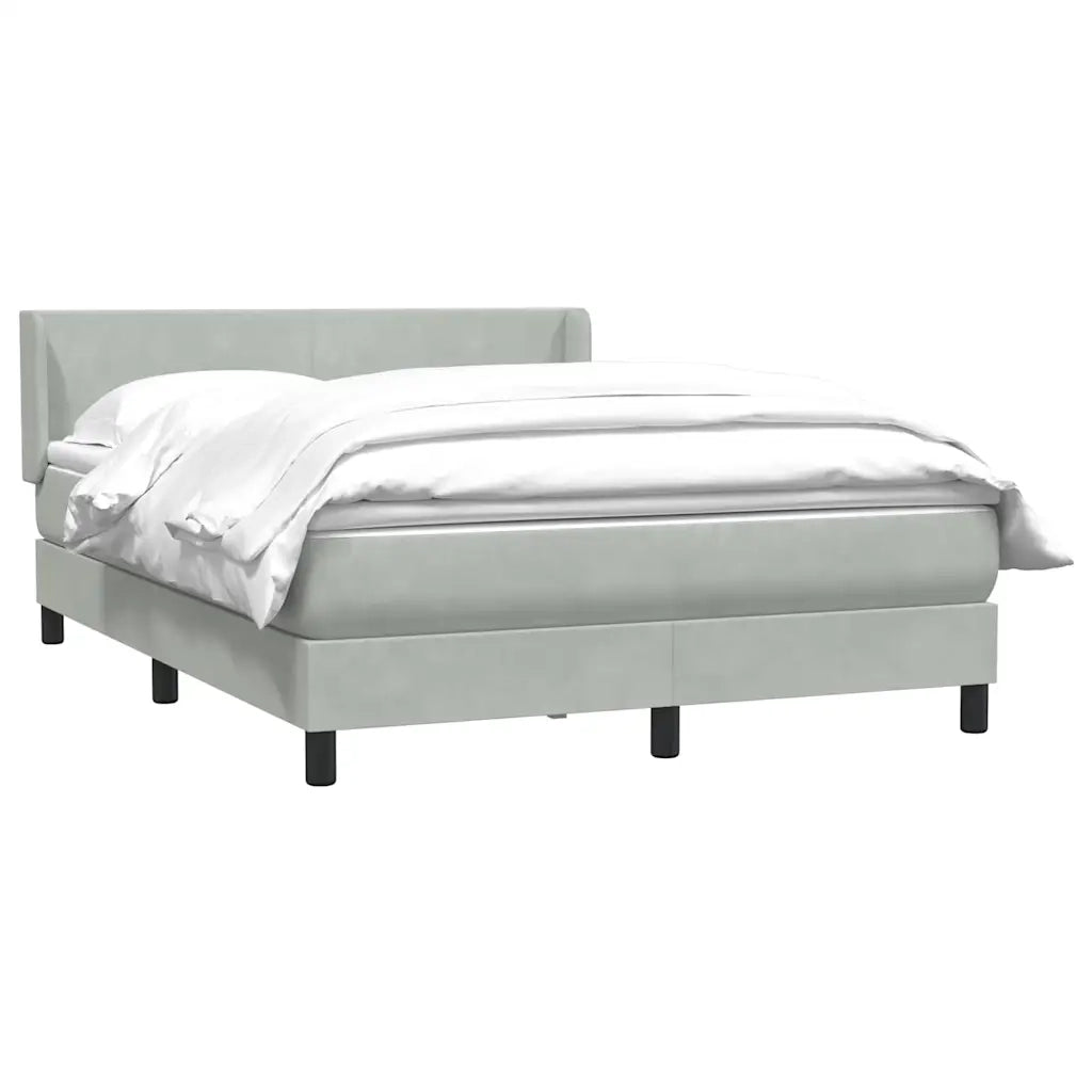 Giroletto a Molle con Materasso Grigio Chiaro 160x220cm Velluto 3317991