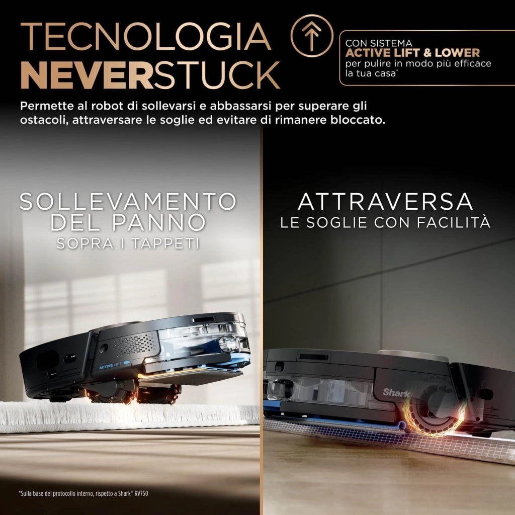 PowerDetect Robot Aspirapolvere Lavapavimenti 2 in 1, NeverTouch Pro Autosvuotante, Autoriempimento, Autopulizia, Navigazione 3D LiDAR, Bypass Ostacoli NeverStuck, WiFi/App, Nero RV2800ZEEU