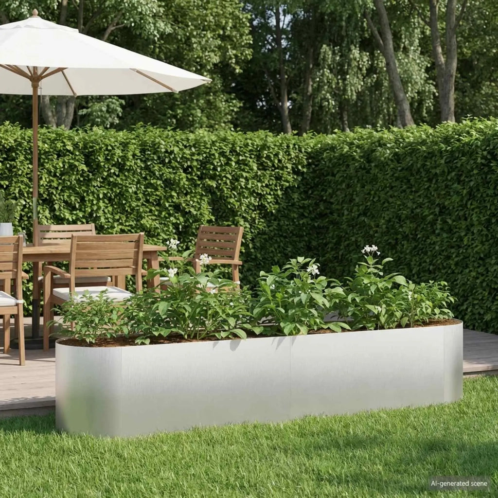 Letto rialzato da giardino Acciaio Inox 200 x 40 x 40 cm 8011695