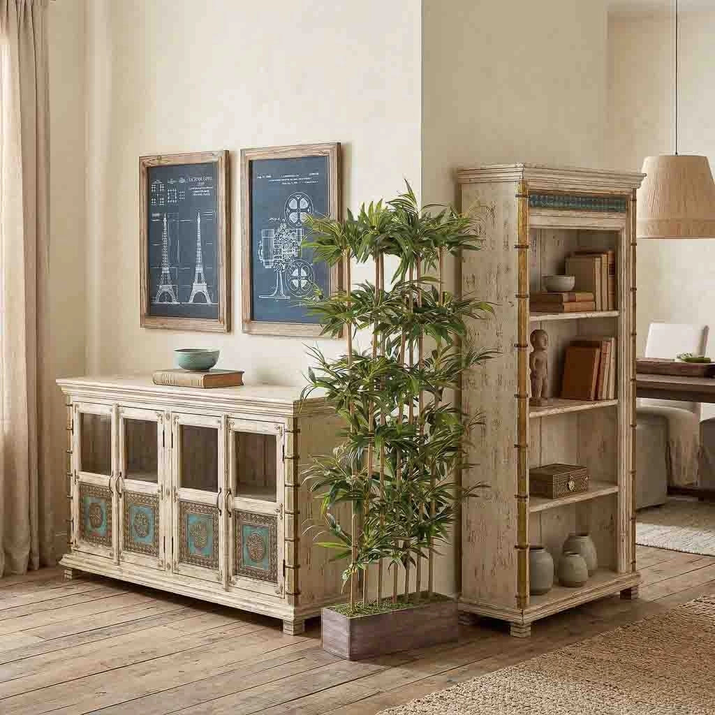 Libreria/scaffale in legno artigianale, 100x40x180h cm, bianco