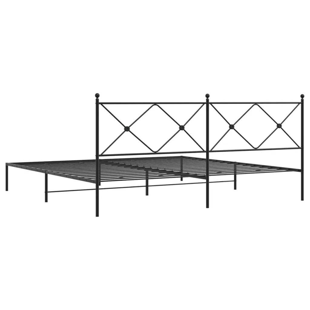 Giroletto con Testiera-Struttura Letto con testiera in Metallo Nero 200x200 cm 287790