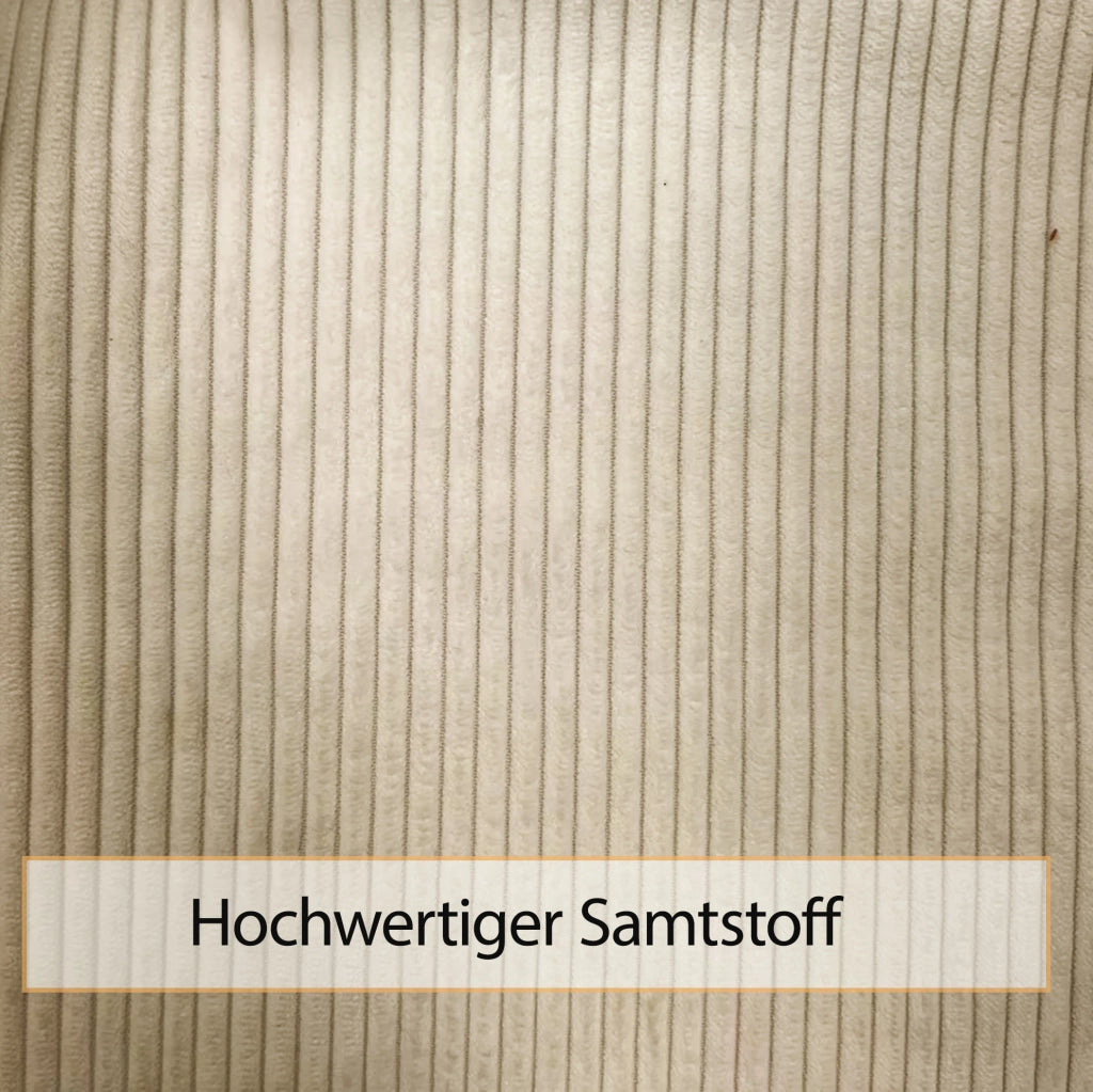 Letto imbottito per bambini 90x200 cm in velluto beige con contenitore idraulico e sponde laterali