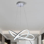 Trade Shop - Lampadario Led Moderno Intrecciato 60w Ip20 Cromato Cct Tripla Colorazione Luce A50-a3c -