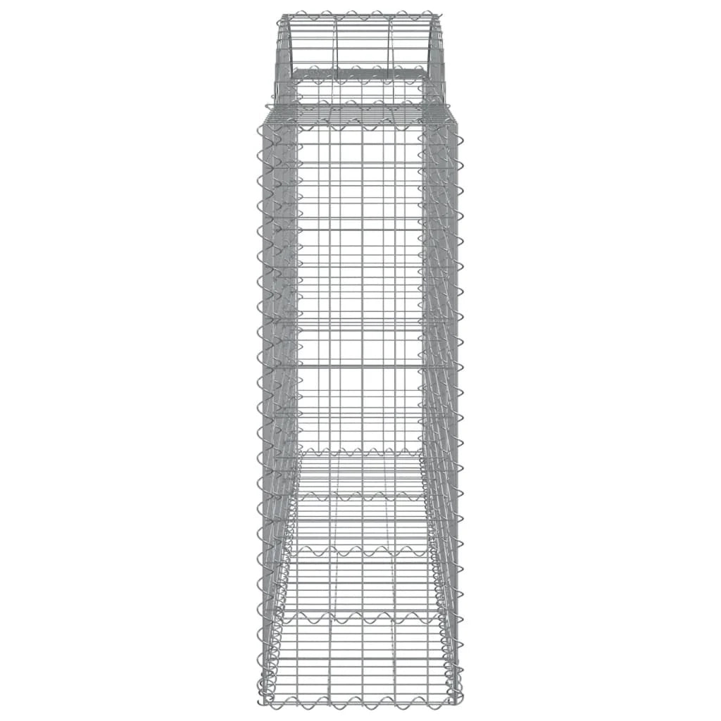 Set di 9 gabbioni ad arco per recinzione gabbia o muro di contenimento 200 x 50 x 120/140 cm ferro zincato argento 02_0041258