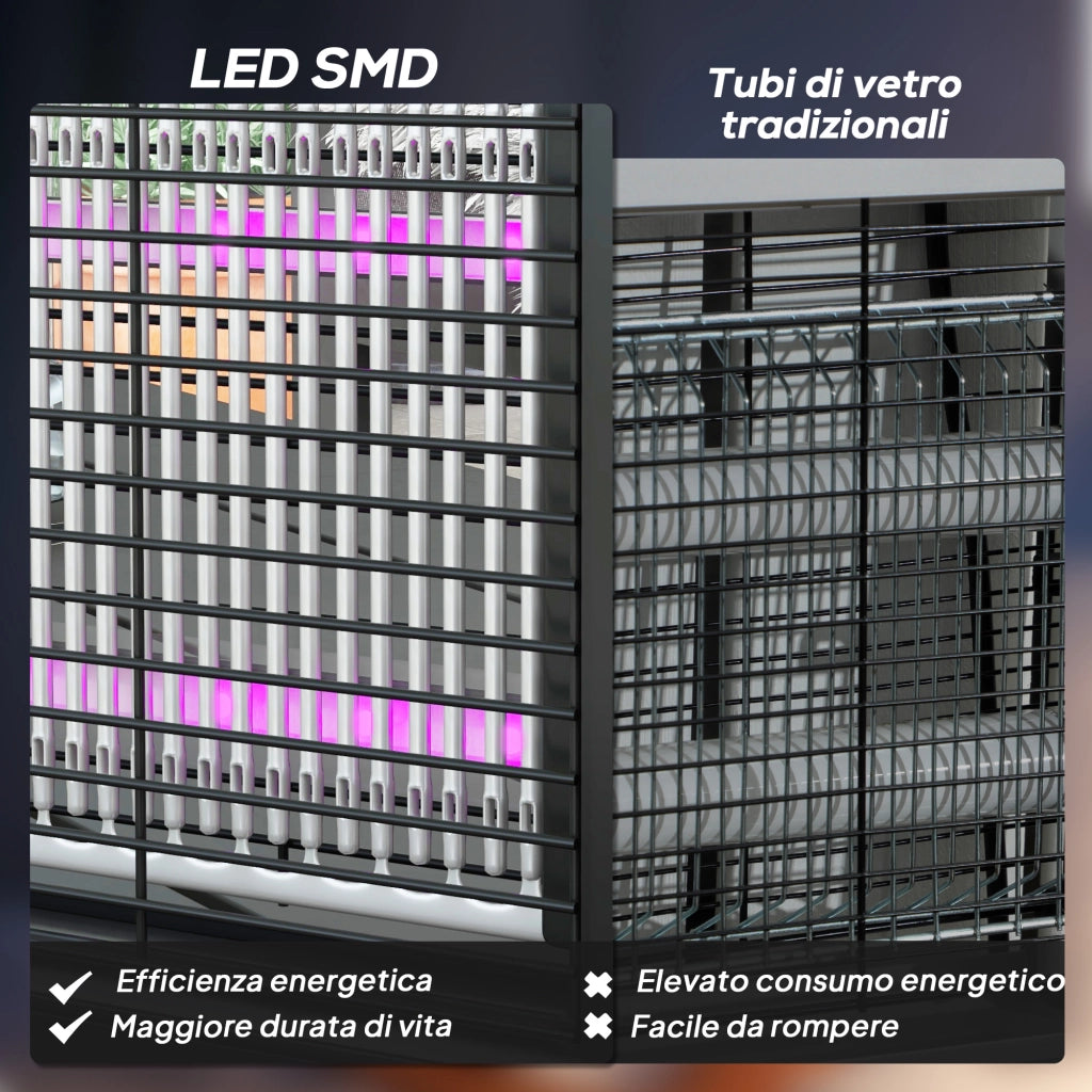 Lampada Antizanzare Interni 8W ¨C zephmum ¨C 49x6x25 cm, Nero