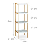 Mensola in bambù a 4 livelli per il bagno 110 cm 3213052