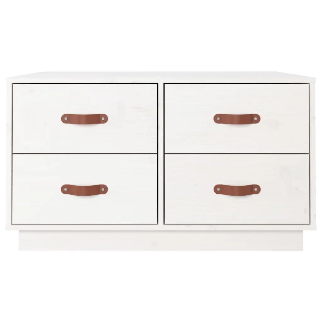 Tavolino da salotto | Tavolino da caff¨¨ | Tavolino da Soggiorno Bianco 80x80x45 cm Legno Massello di Pino