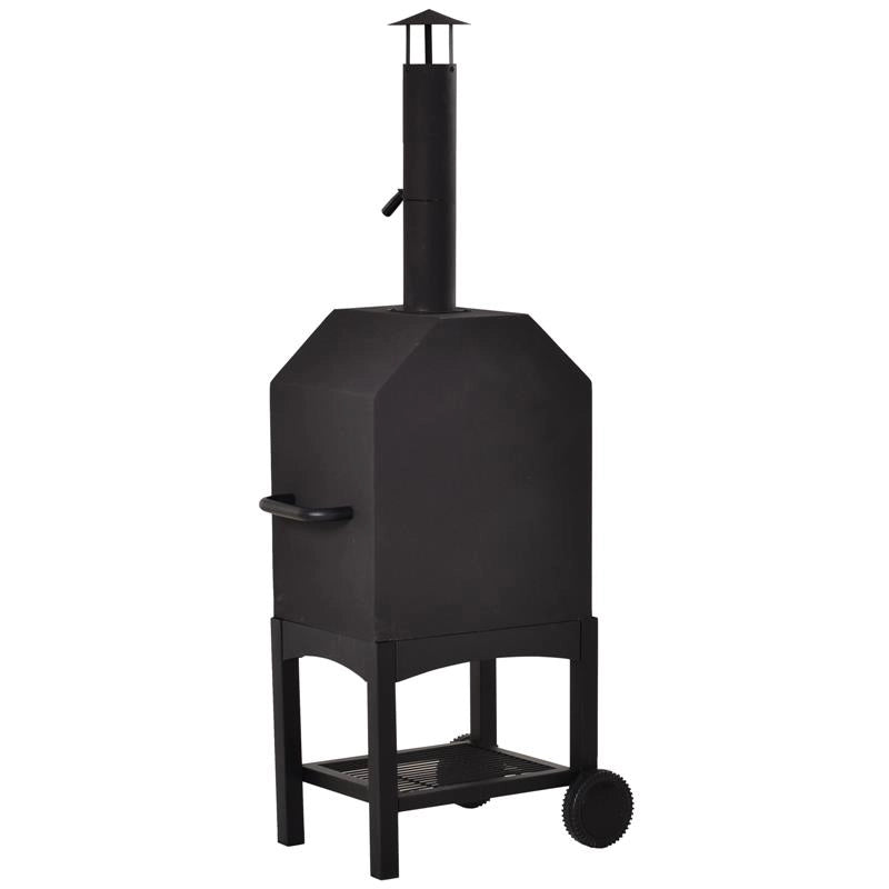 FORNO PER PIZZA BARBECUE A CARBONELLA IN ACCIAIO INOX 50 X 36 X 160 CM