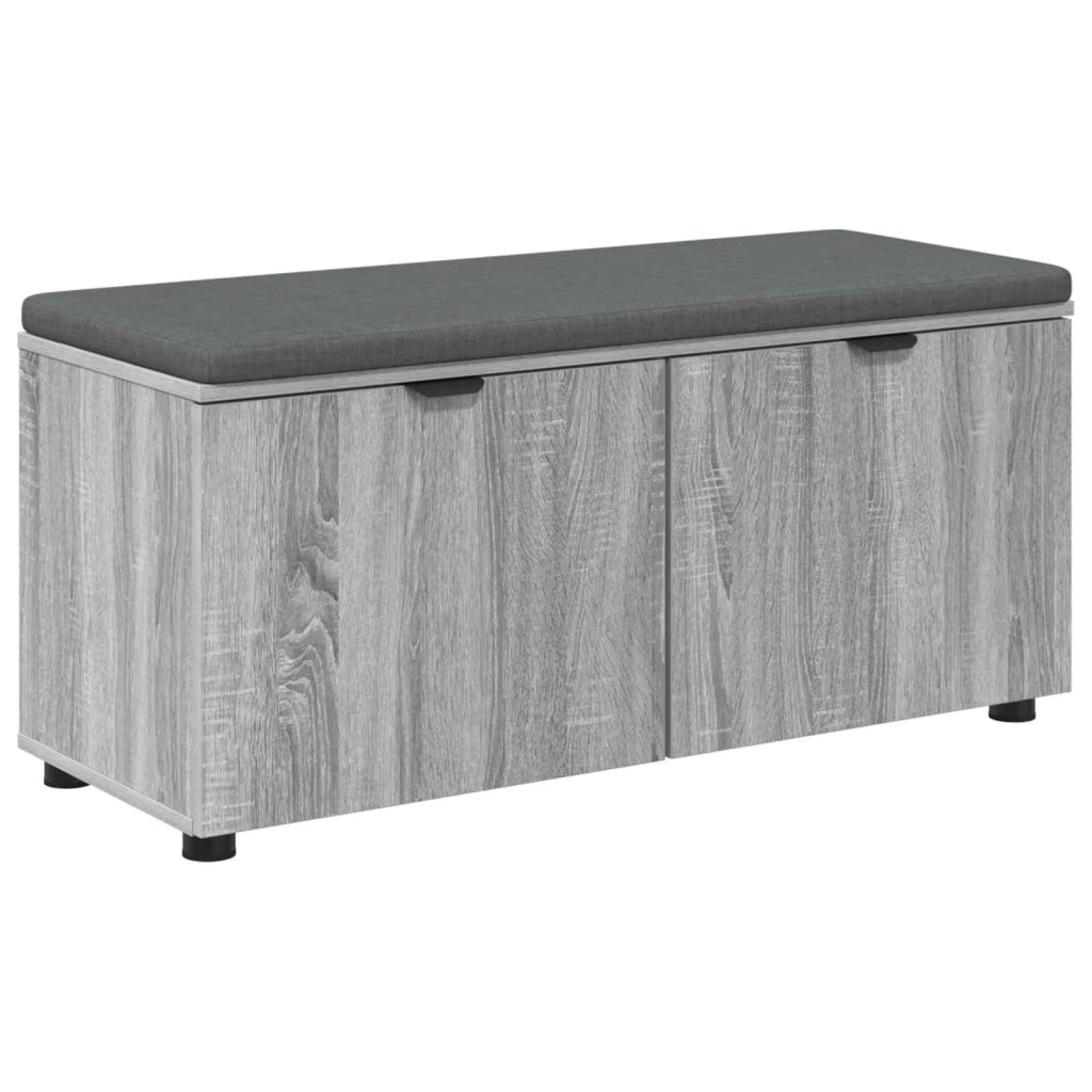 Panca per ingresso con cuscino-Sgabello-Panca da Corridoio Grigio Sonoma 100 x 38 x 46 cm 753471