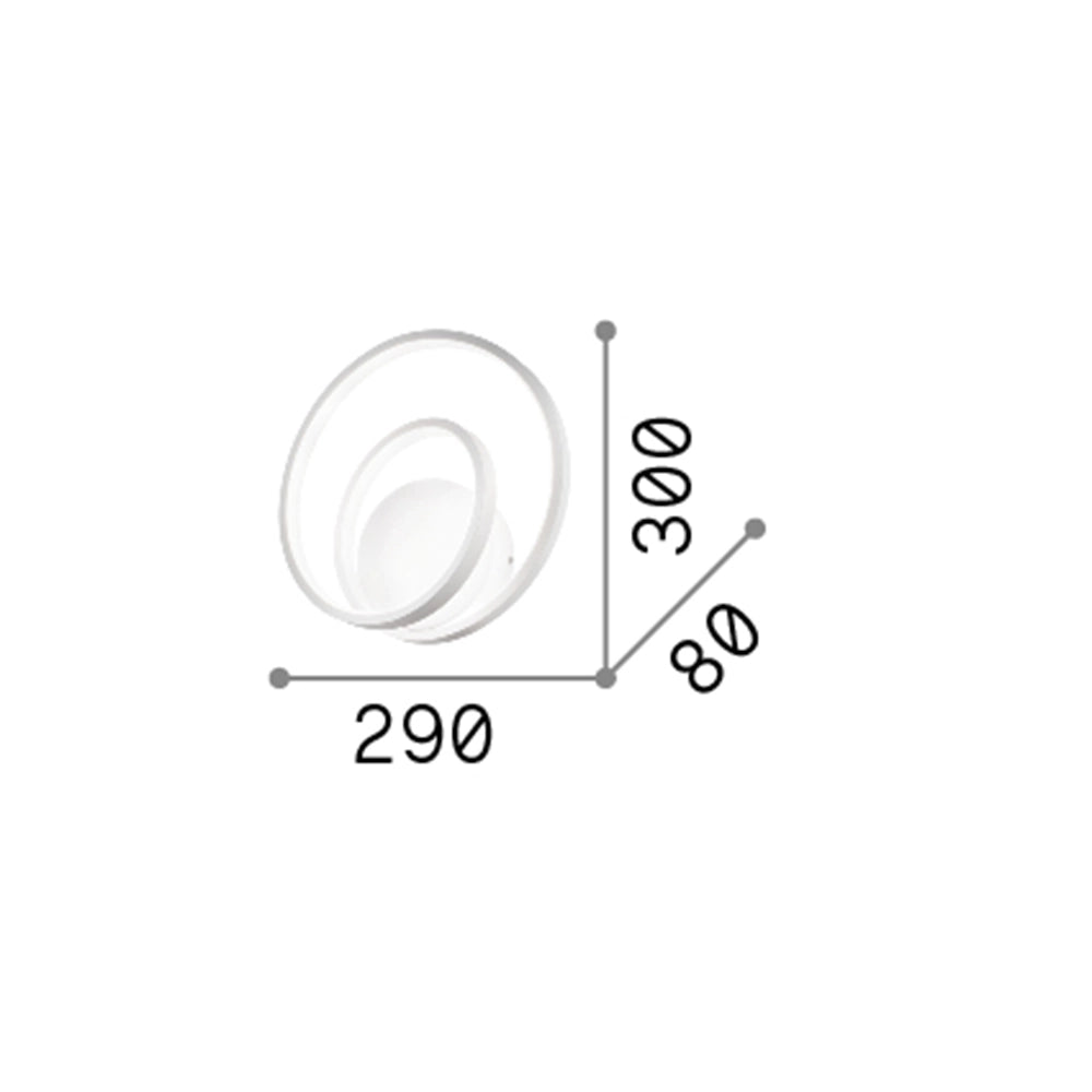 Applique Moderna Dali Oz Metallo Nero Led 28W 3000K Luce Calda