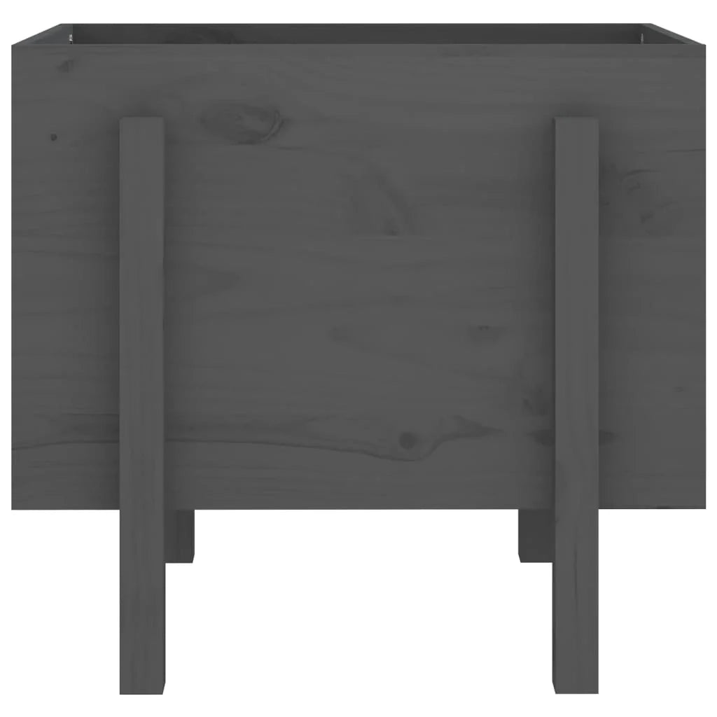 Fioriera rialzata per piante e fiori terrazza giardino 62 x 50 x 57 cm legno massello di pino grigio 02_0037762