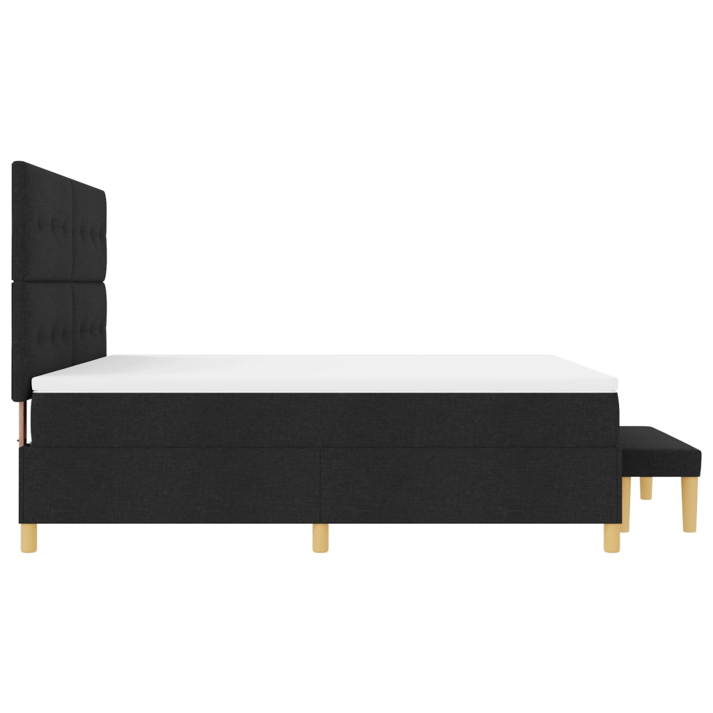 Letto Box Spring con Materasso & Panchina Nero 180x200 cm Tessuto