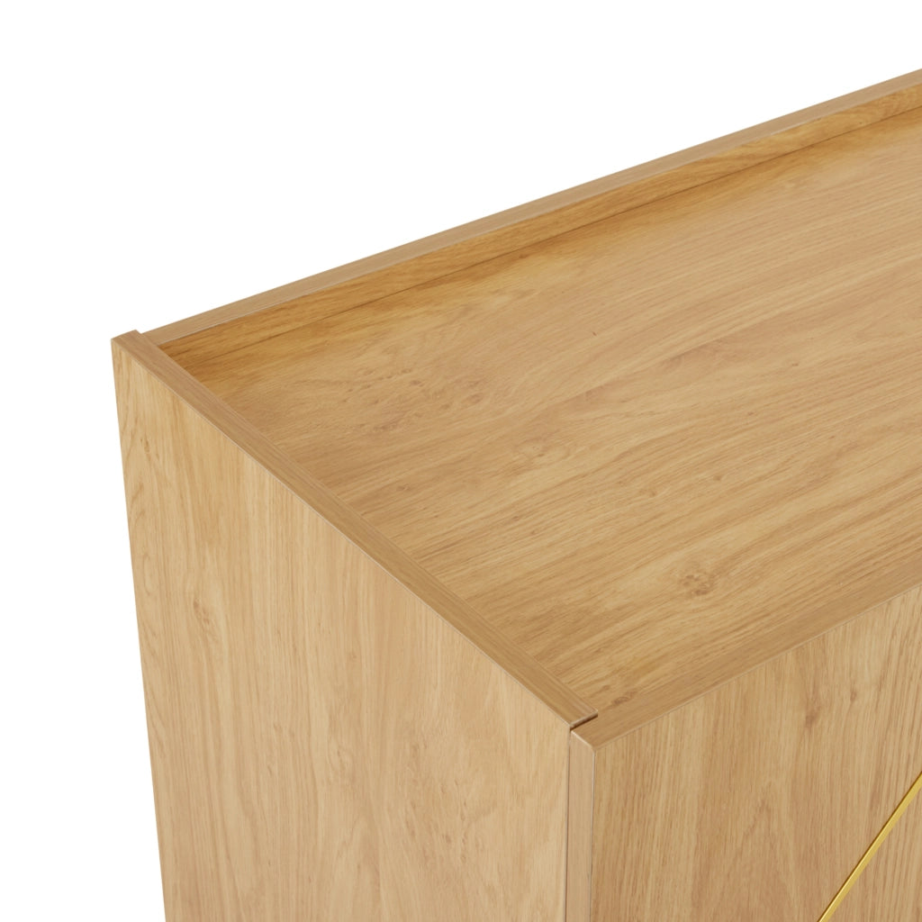 Credenza con 4 ante e ripiani regolabili 160x40x78 cm; naturale