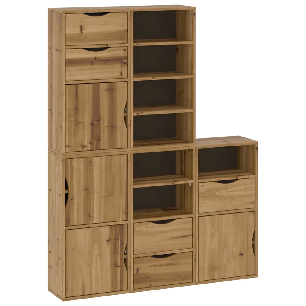 Armadietti Laterali 5 pz ODDA 40x24x79 cm Legno Massello Pino