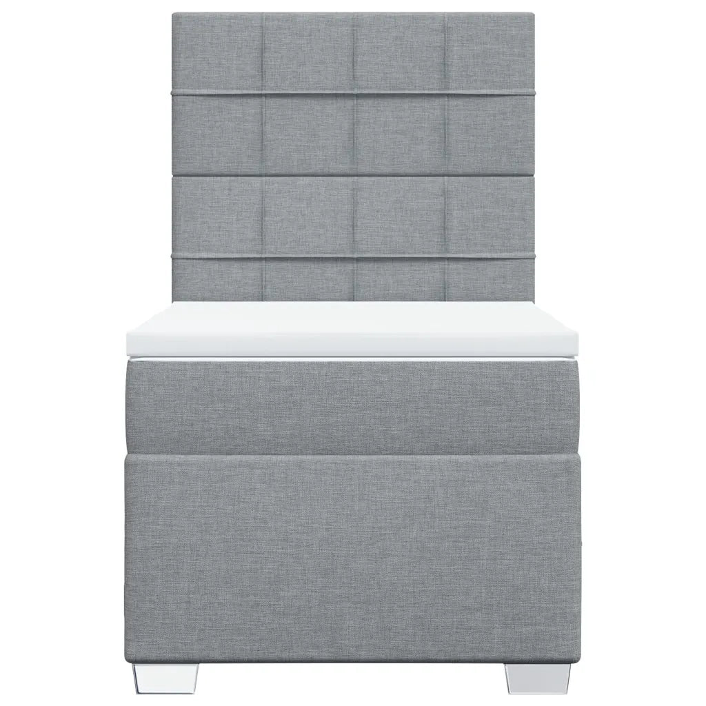Giroletto a Molle con Materasso Grigio Chiaro100x200 cm Tessuto