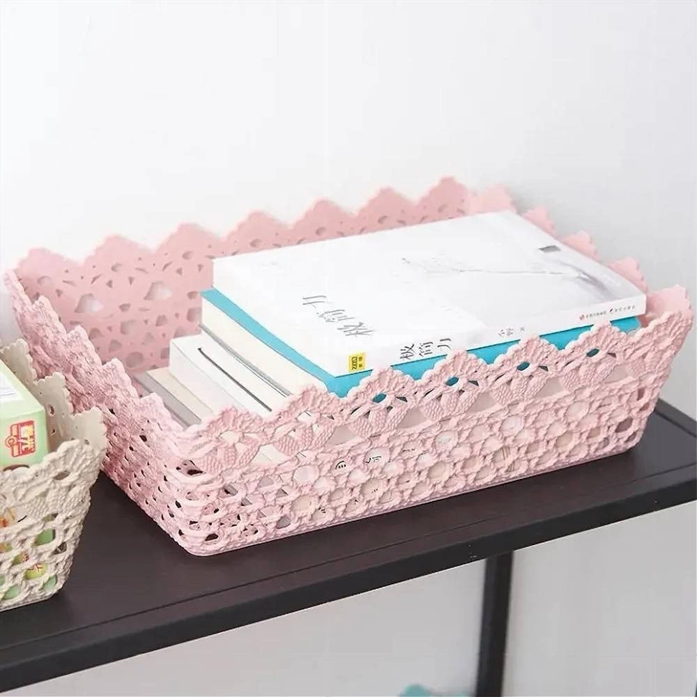 Trade Shop - Cestino Porta Tutto Oggetti Plastica Rettangolare 29.8x19.8x9.6cm Multiuso 79472 -