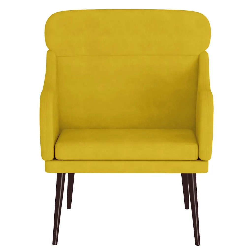 Poltrona Gialla 63x76x80 cm Velluto cod mxl 14574