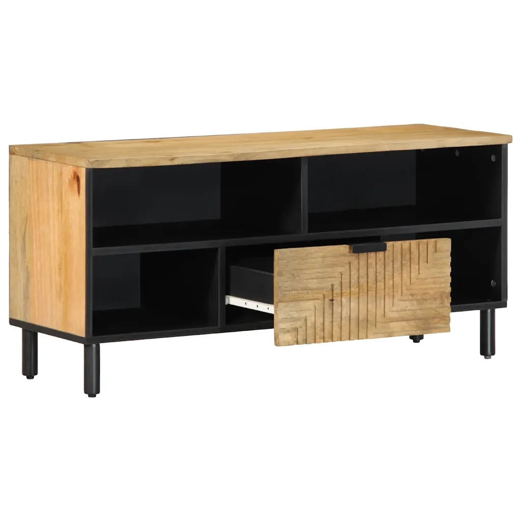 Mobile Porta TV-Mobile per TV-Credenza TV Marrone 100x33x46 cm in Legno Massello di Mango 428585