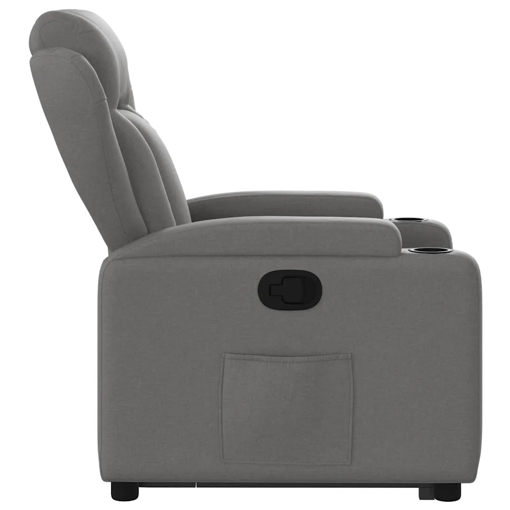 Poltrona Alzapersona Reclinabile Grigio Scuro in Tessuto 3204483