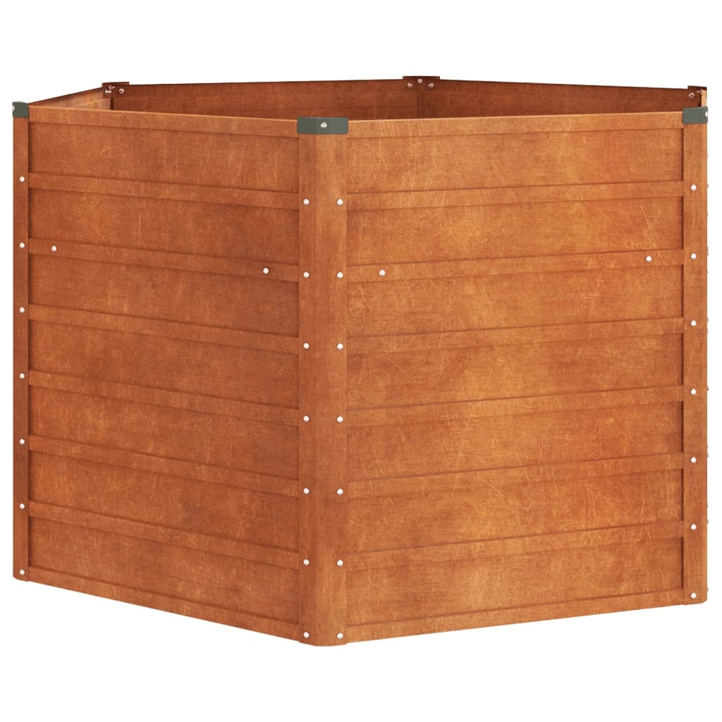 Fioriera rialzata per piante fiori terrazza giardino finitura ruggine 129 x 129 x 77 cm acciaio corten marrone 02_0039861