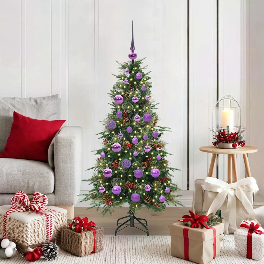 Albero di Natale | Decorazioni natalizie Artificiale con Rami Pieghevoli Verde 120 cm