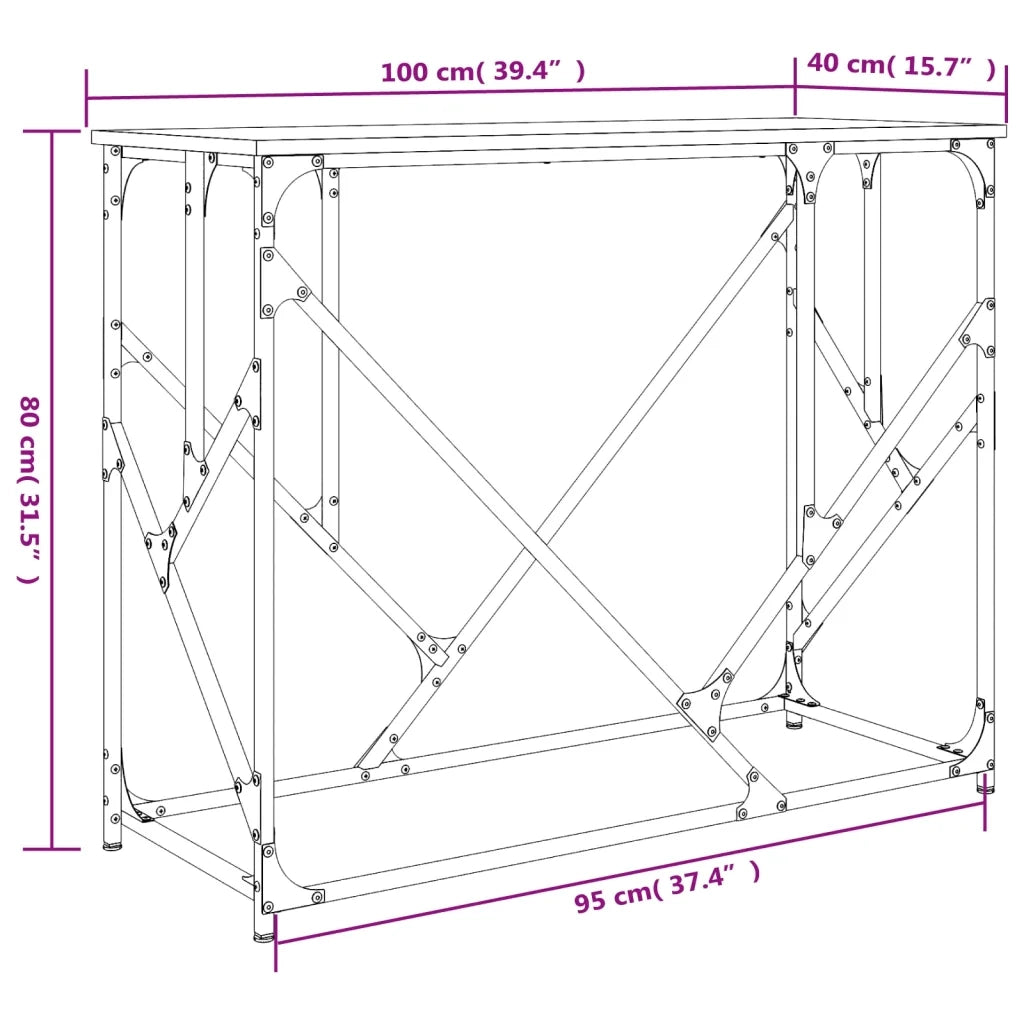 Tavolo Consolle | Tavolo d'Ingresso Rovere Sonoma 100x40x80 cm in Legno Multistrato