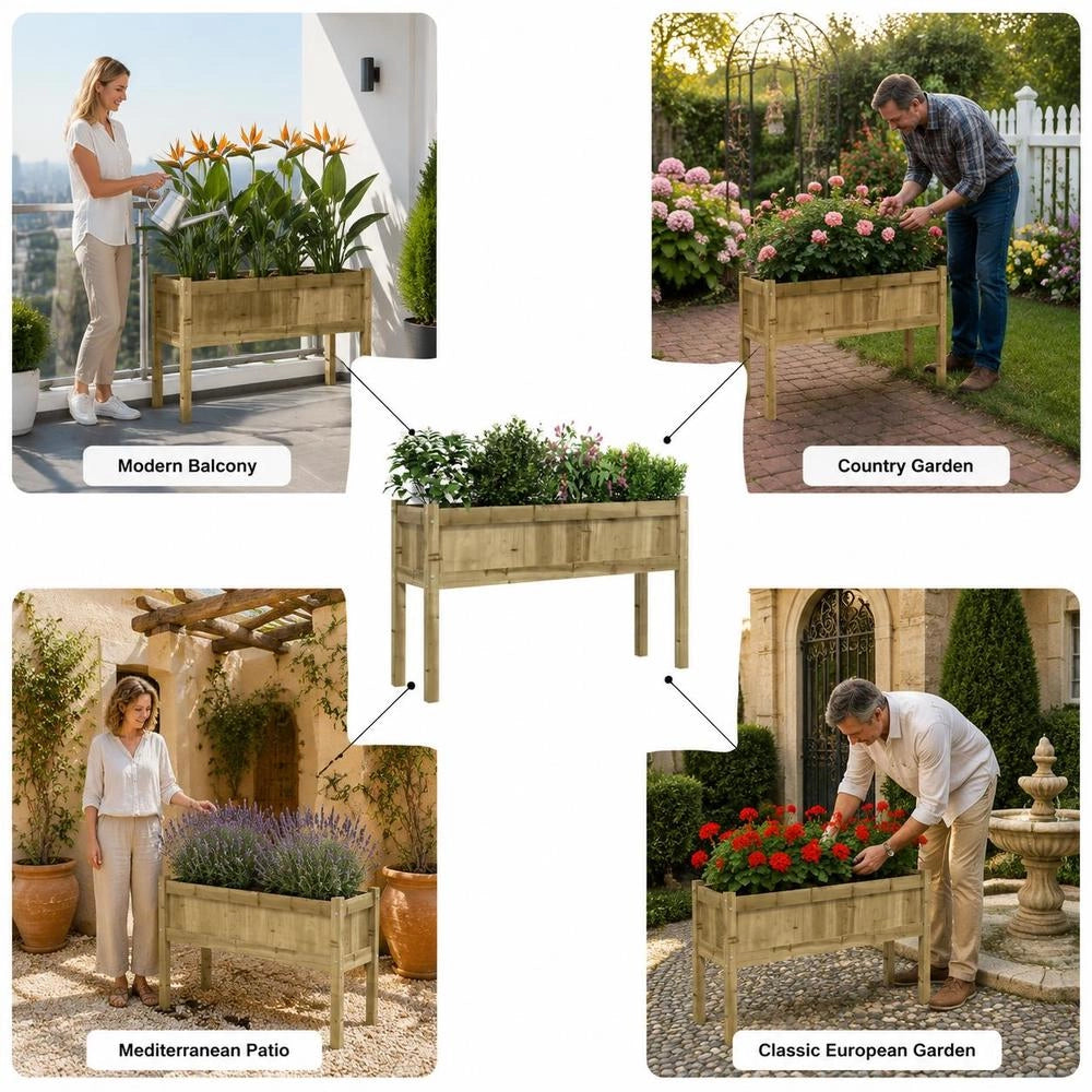 Plant Pot With Legs 110x31x70 Cm Pinewood Impregnated