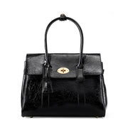 Borsa tote di grande capacit¨¤ in vera pelle morbida, nera