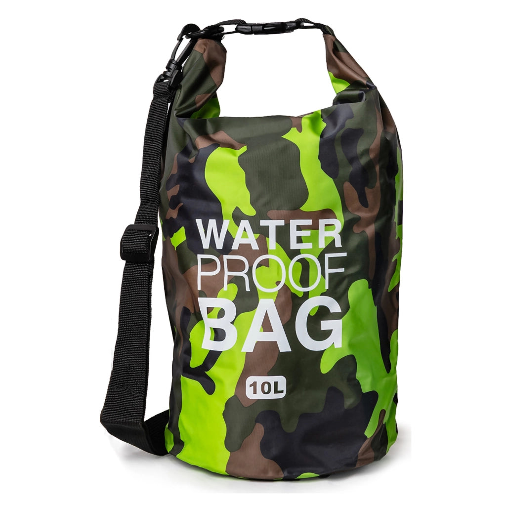 Senine, Borsa Impermeabile Capacità 10 lt, Verde Mimetica