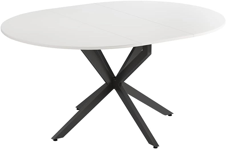 tavolo da pranzo allungabile Loyd, Bianco/nero, 120 x 76.5 cm Estensibile
