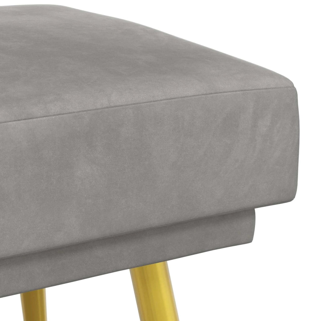 Panchina a doppio strato Grigio Chiaro 120 x 45 x 46 cm Velluto 42038585