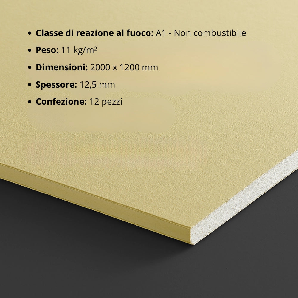 Lastra cartongesso esterni interni umidi sauna 1200x2000 mm confezione 12 pezzi