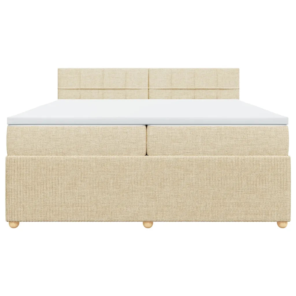 Giroletto a Molle con Materasso Crema 200x200 cm in Tessuto