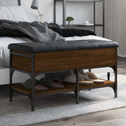 Panca Porta Scarpe-Sgabello-Panca Scarpiera Rovere Marrone 82x42x45 cm Legno Multistrato