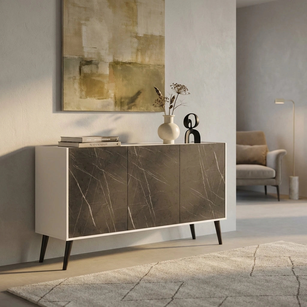 Madia di design con 3 ante in Legno Composito cm 150x41 5x78 - THOMAS