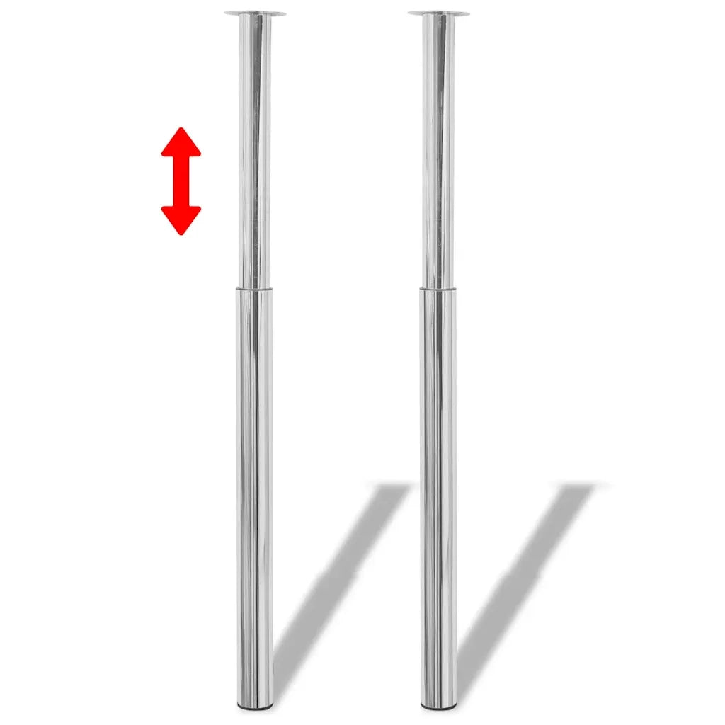 Gambe Telescopiche per Tavolo 2 pz Cromate 710 mm-1100 mm 242151