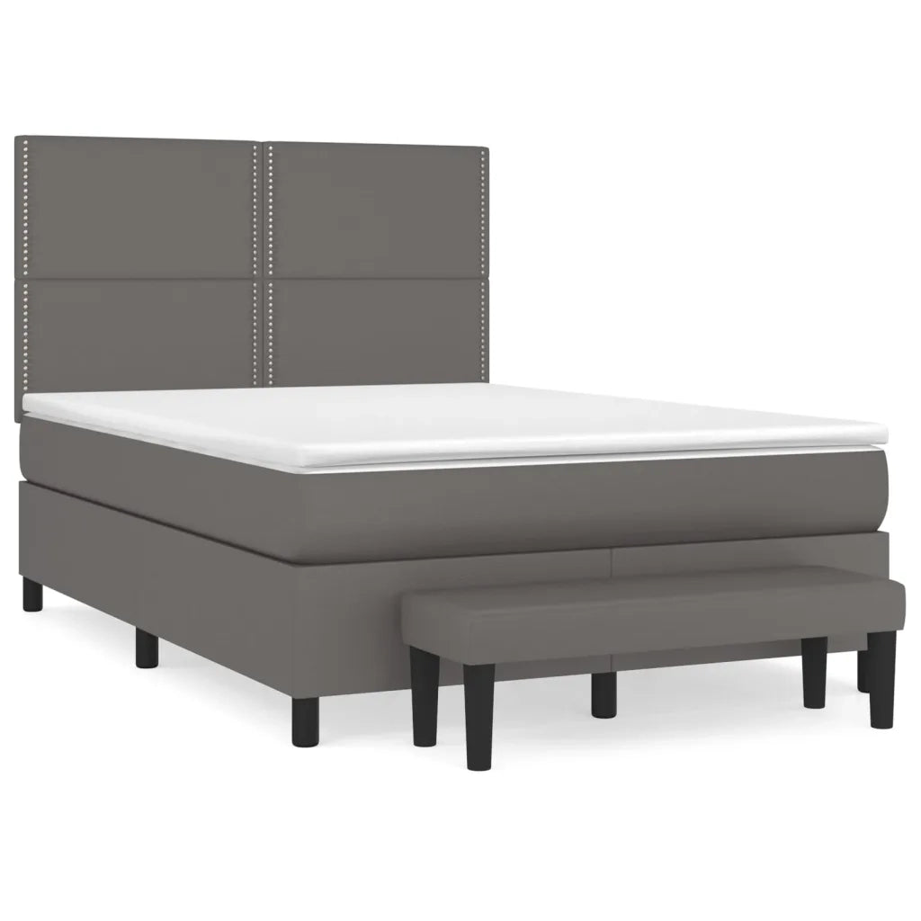 Giroletto a Molle con Materasso Grigio 140x200 cm in Similpelle 3137609