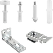 Kit di riparazione di porta a doppio gomito di alta qualità in acciaio inossidabile - 6 pezzi - 3/8" di diametro delle viti di fissaggio - 7/8" a 1" di diametro della guida del perno - fermagli - facile da installare - kit di riparazione di porta