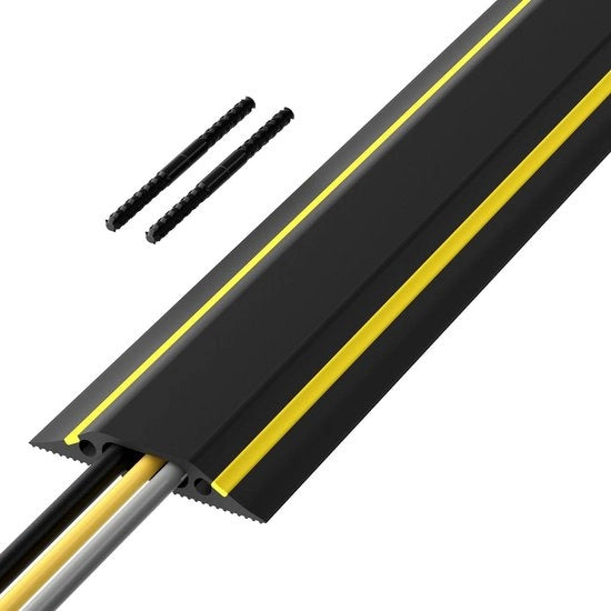 Sistema di Protezione Cavi FC83H - protezione cavi di medio peso - protegge i cavi - prevenzione cadute - supporto cavi - gestione cavi - 18 metri (L) - passaggio cavi 30 mm (B) - 10 mm (H) - Nero - Giallo