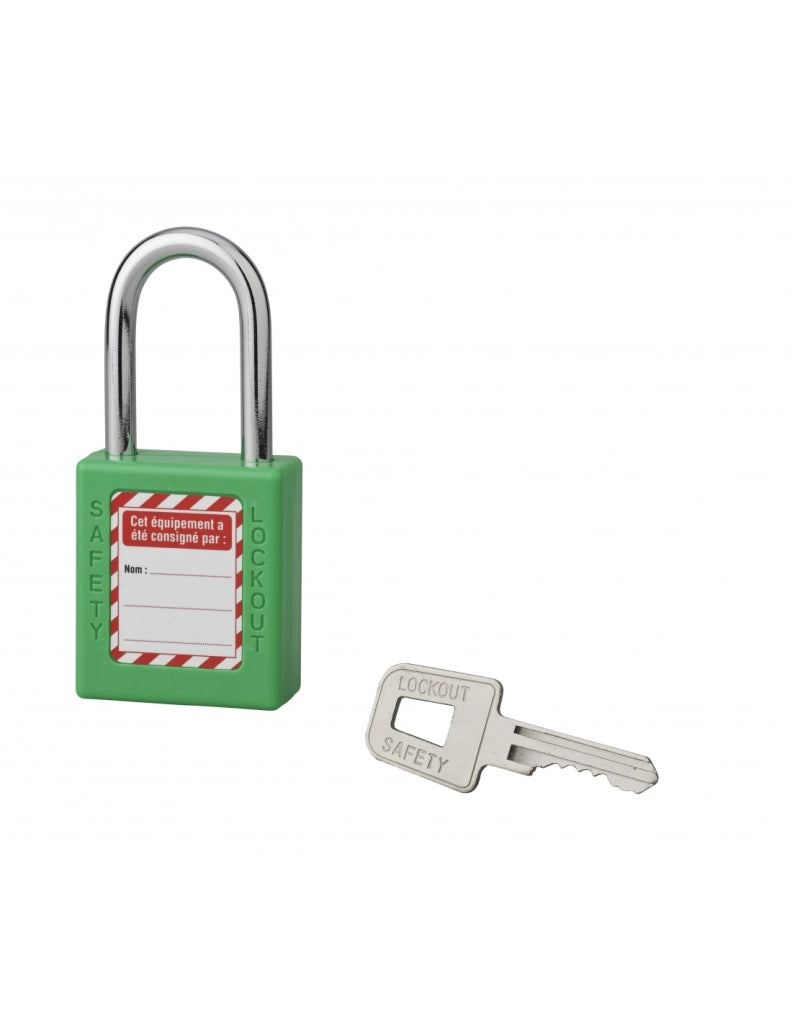 Lucchetto con arco in acciaio Ø 6 x 38 mm, verde – THIRARD