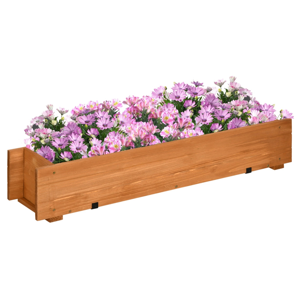 Fioriera in Legno per Piante Fiori da Giardino ¨C zephmum ¨C 91x18x16,5 cm Colore Naturale
