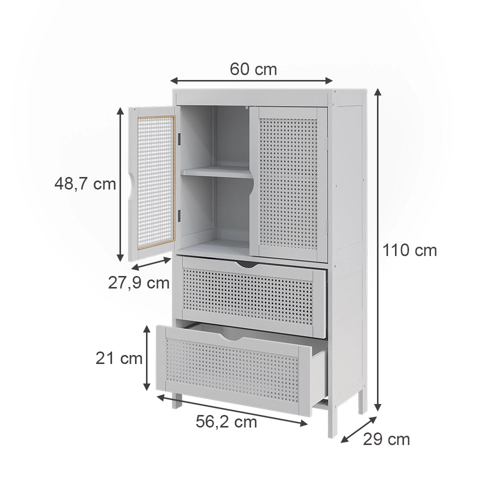 Mobiletto bagno Liora Bianco 60 x 110 cm Vicco